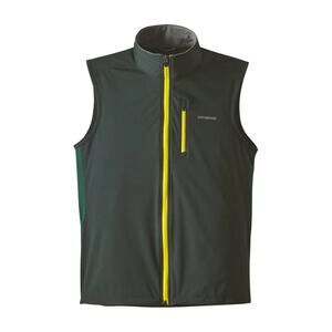 PATAGONIA Gray Green Wind Shield Hybrid Softshell Full Zip Vest Mens Size Medium
